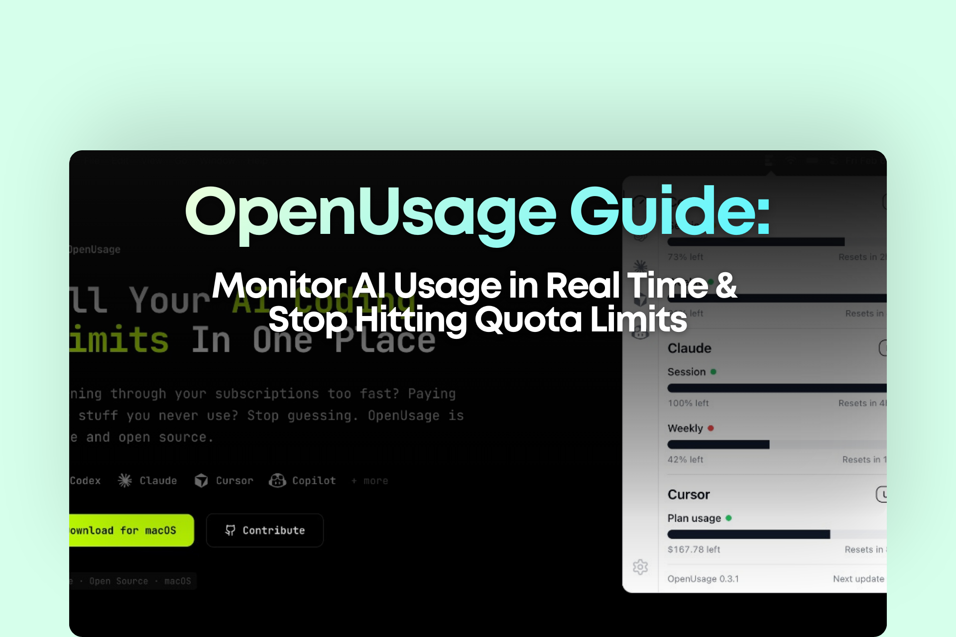 OpenUsage Guide: Monitor AI Usage in Real Time & Stop Hitting Quota Limits