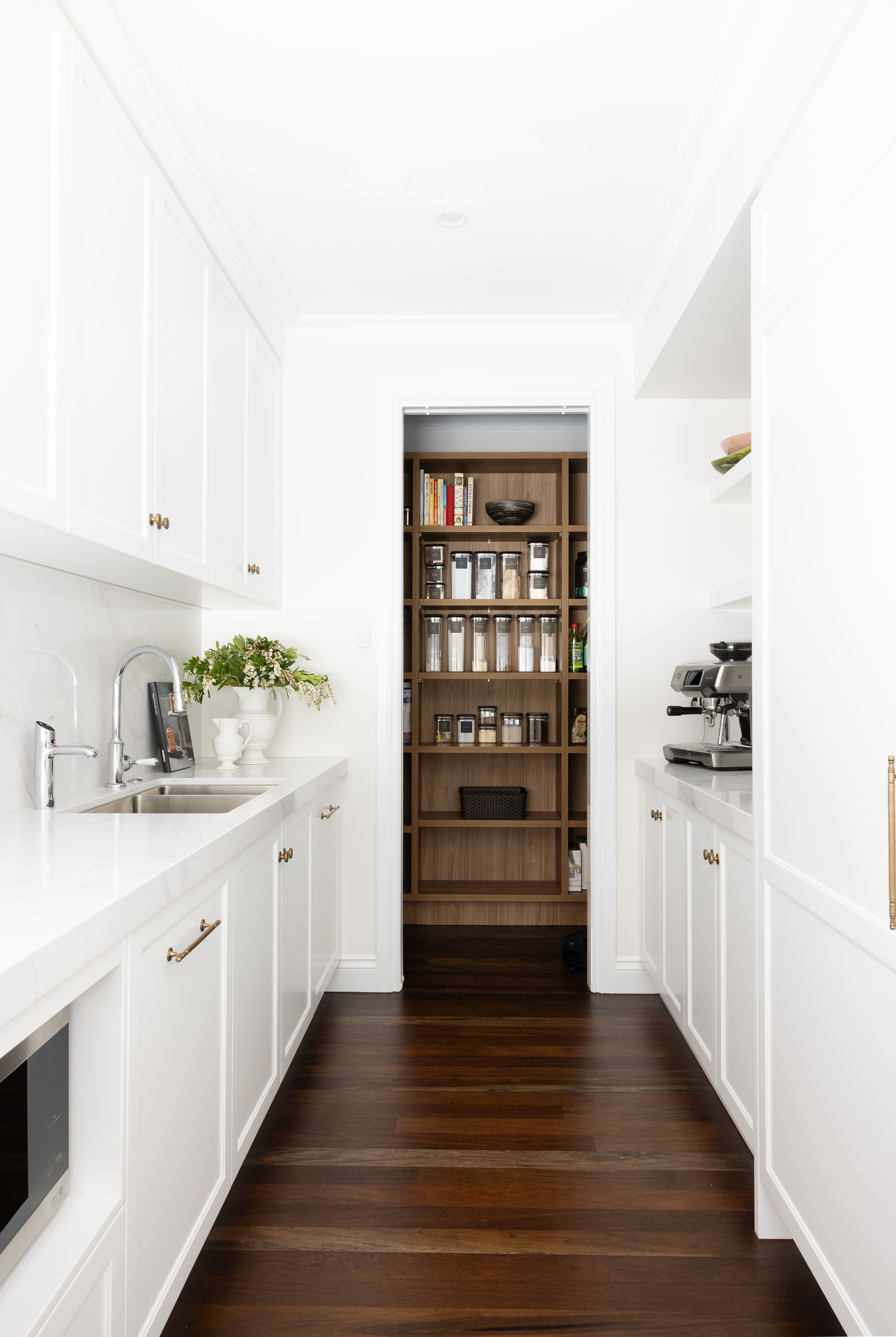 Butlers pantry with timber flooring