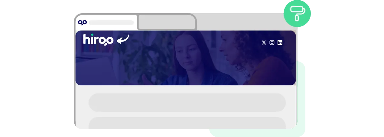 Hiroo career site builder with drag-and-drop customization and employer branding options
