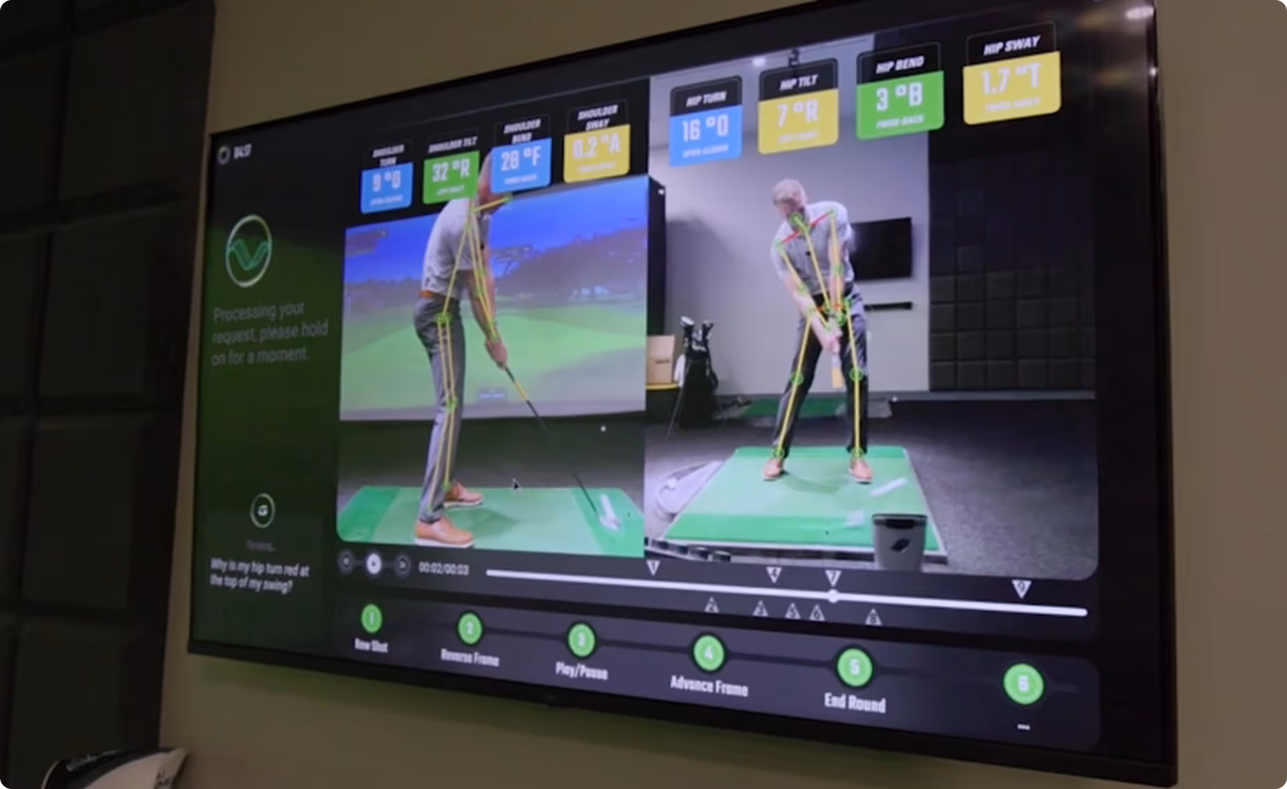 Golfer using Optimotion during Practice+