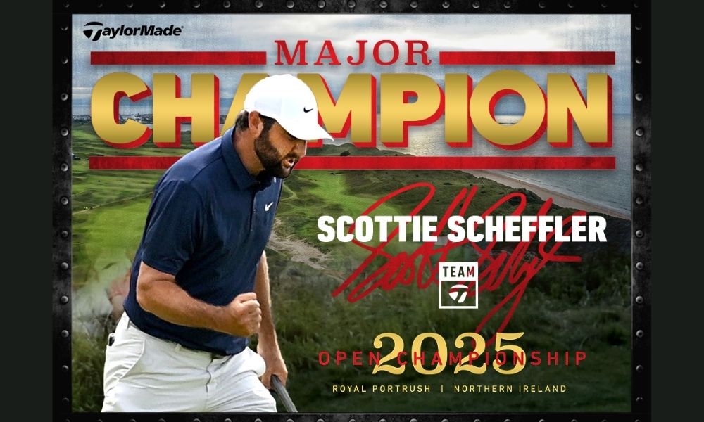 Scottie Scheffler celebrating Major Champion Win