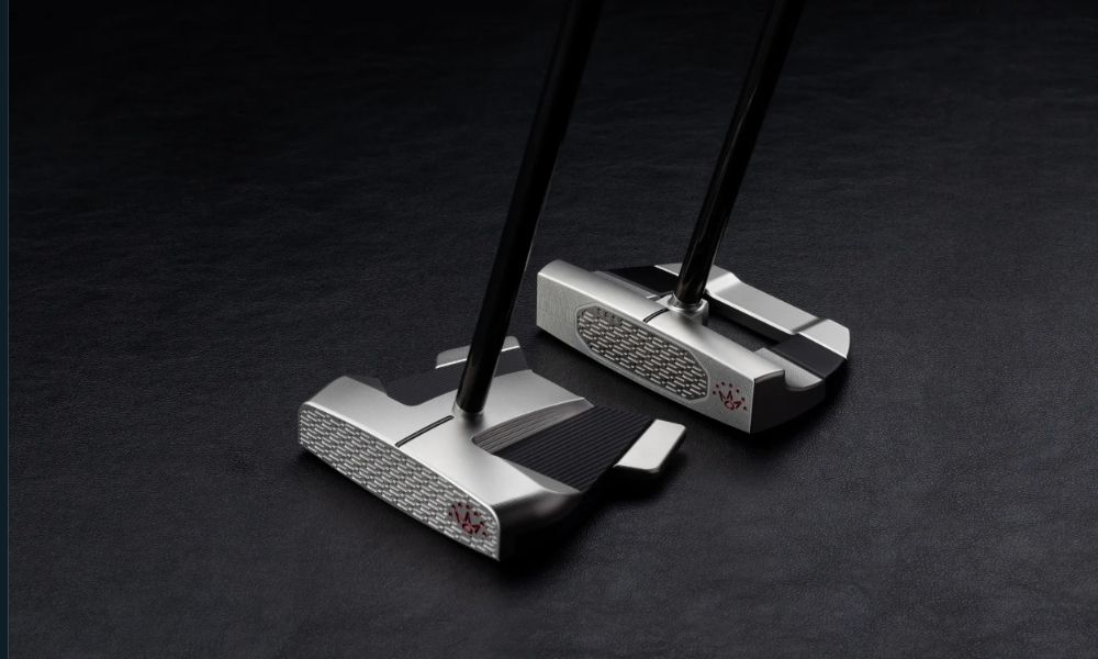 Scotty Cameron's Onset Putters against dark background