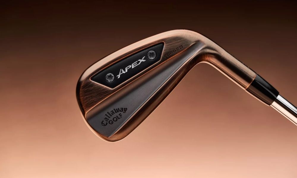 brushed copper apex ai200 callaway iron against a copper background