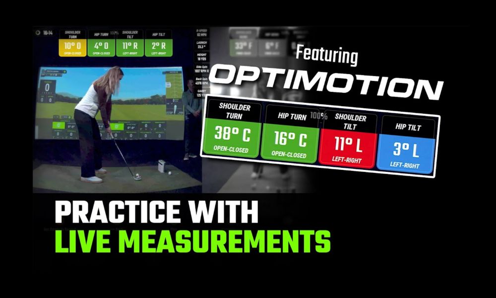 GOLFTEC's OPTIMOTION technology being used during a lesson
