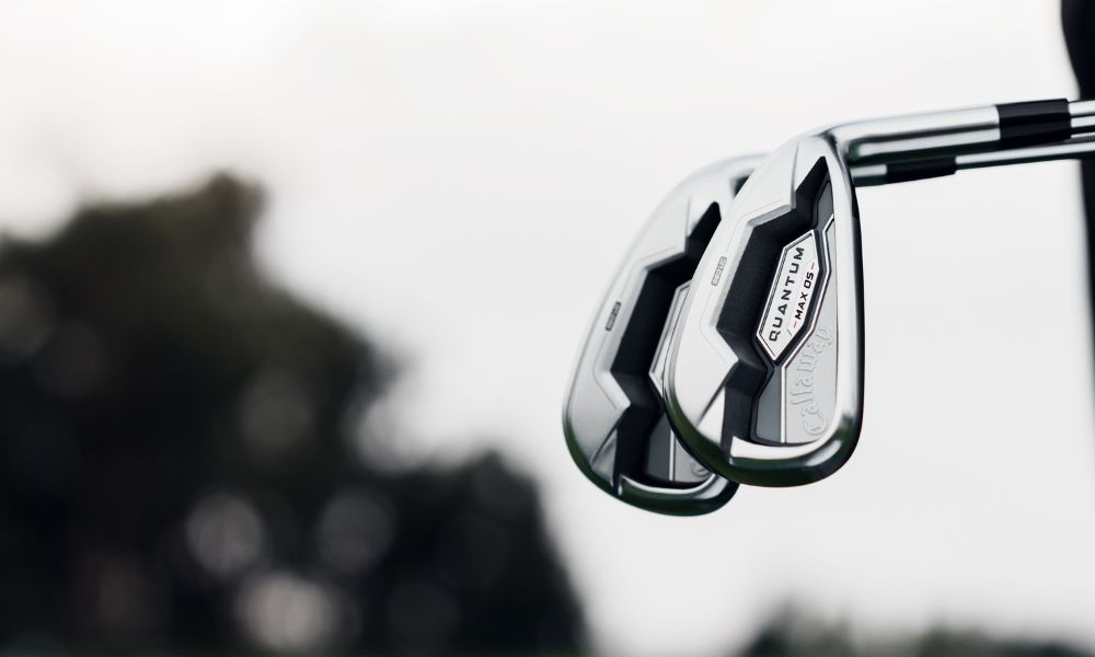 Close-up view of the Quantum Max OS Callaway Iron with grey and white sky background