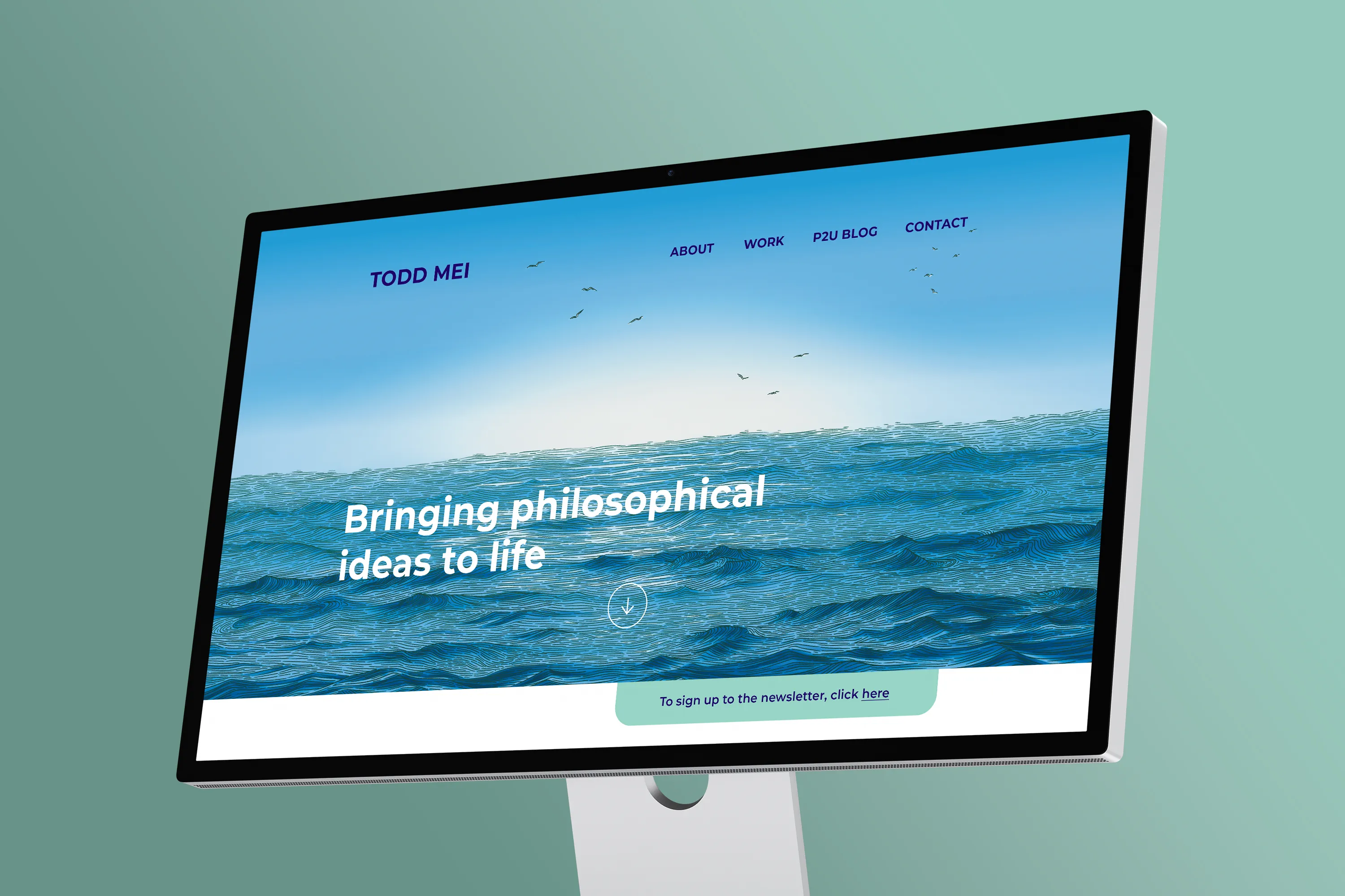 Todd came to us for a personalised landing page illustration. The brief leaned toward nature, and the ocean especially.