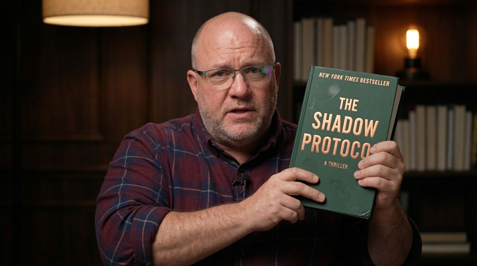  man holding his book