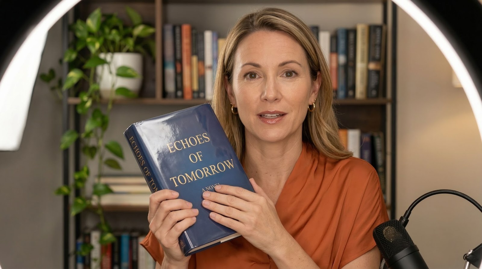  woman holding her book