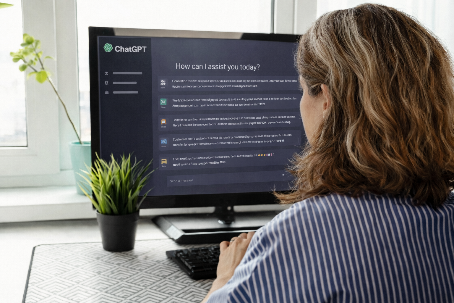 older woman using ai