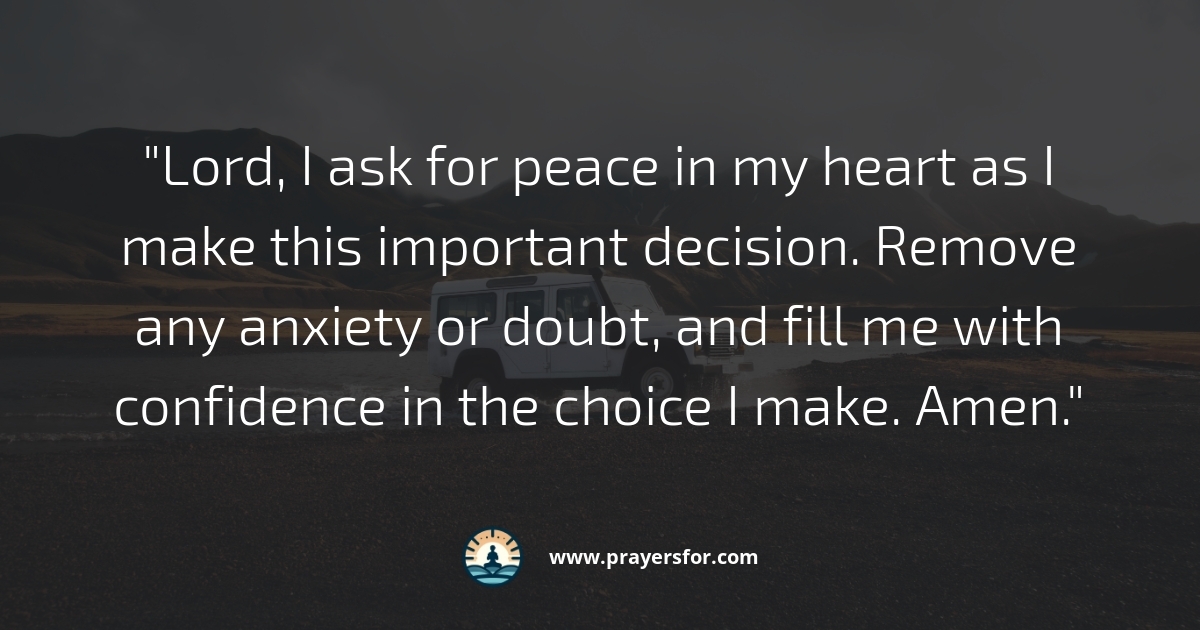 Peace in Decision-Making Prayer