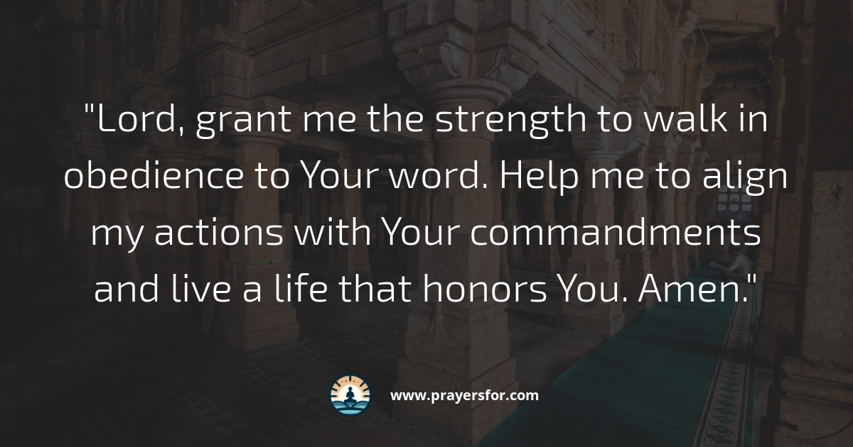 Walking in Obedience Prayer