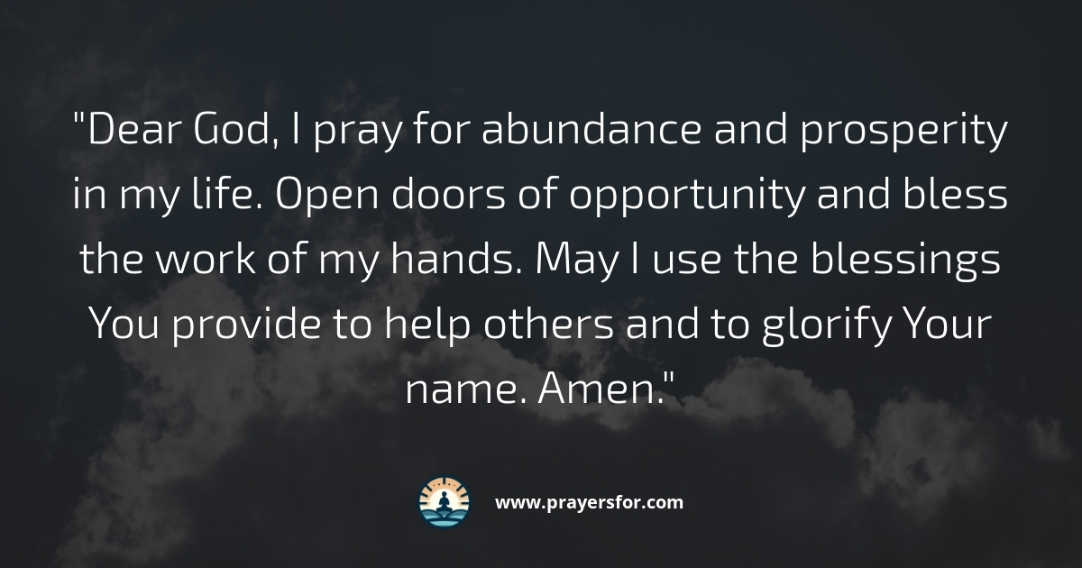 Abundance and Prosperity Prayer