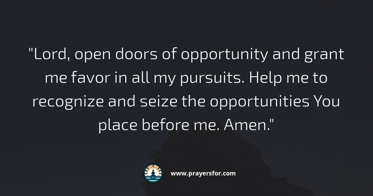 Favor in Opportunities Prayer
