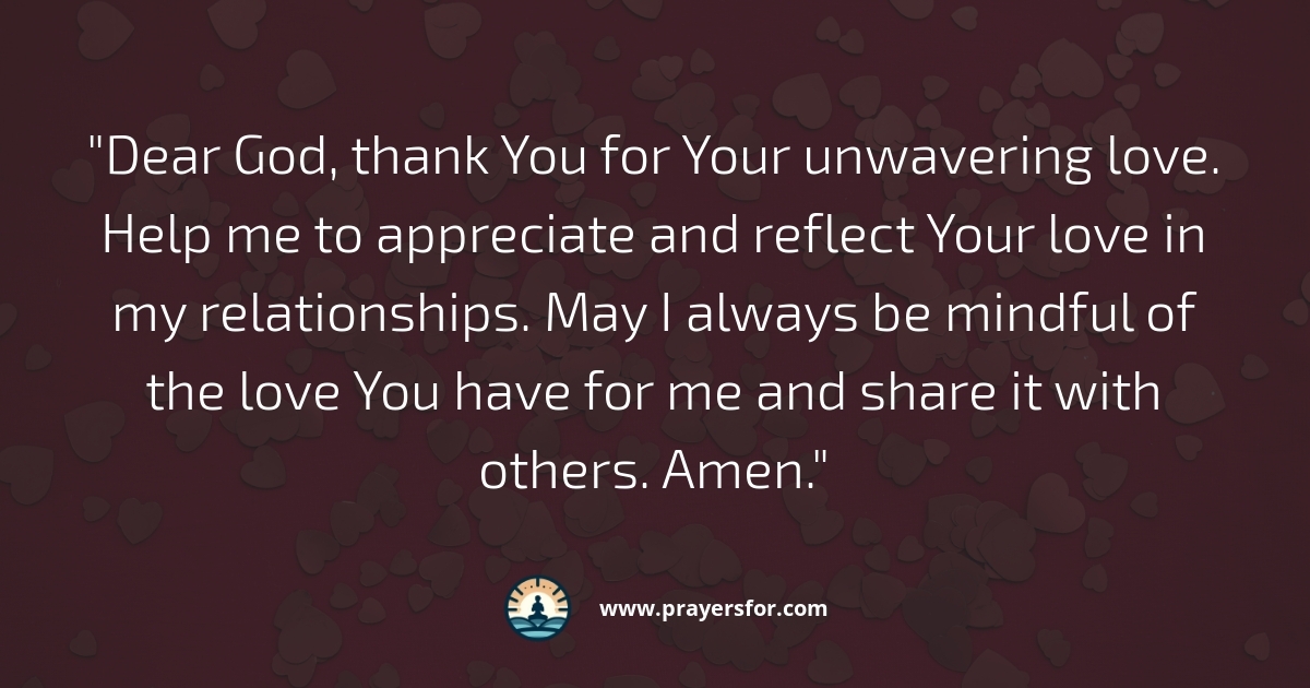 Appreciating God's Love Prayer