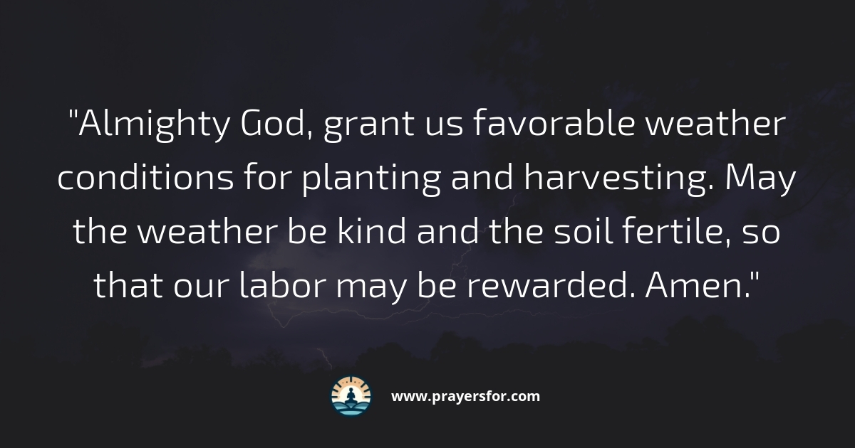 Favorable Conditions Prayer