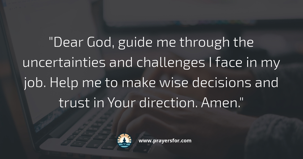 Guidance in Uncertainty Prayer