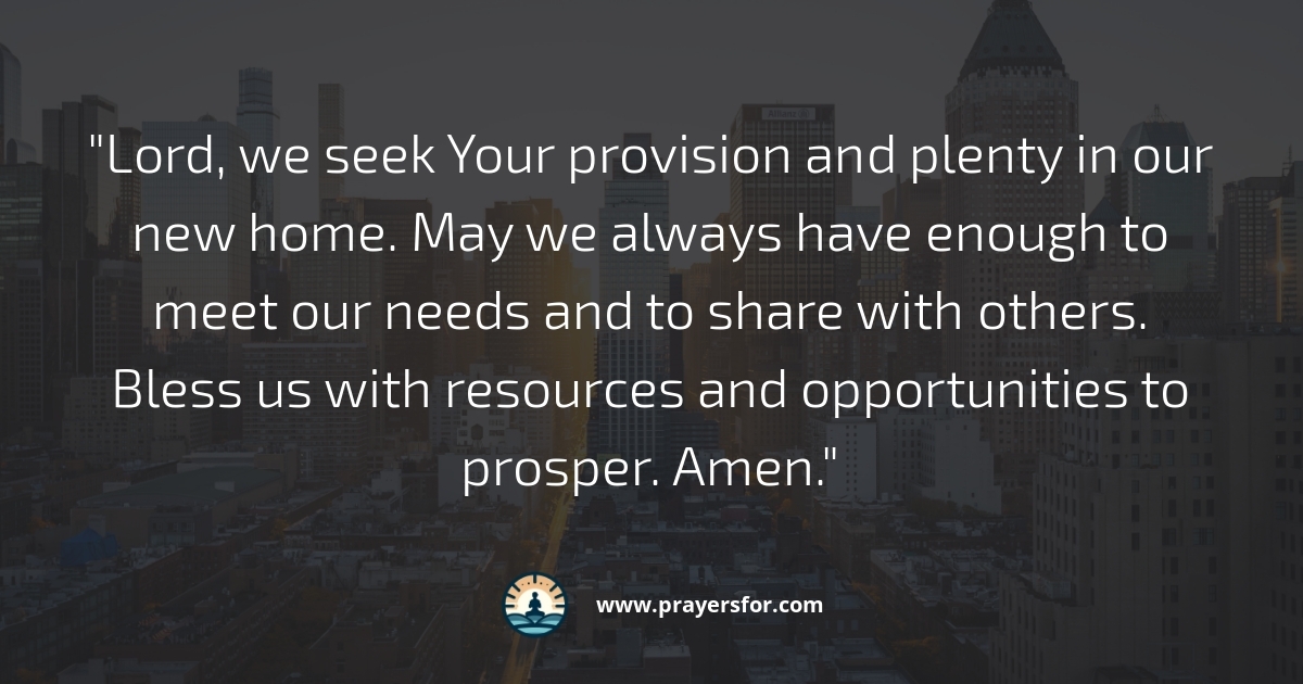 Provision and Plenty Prayer