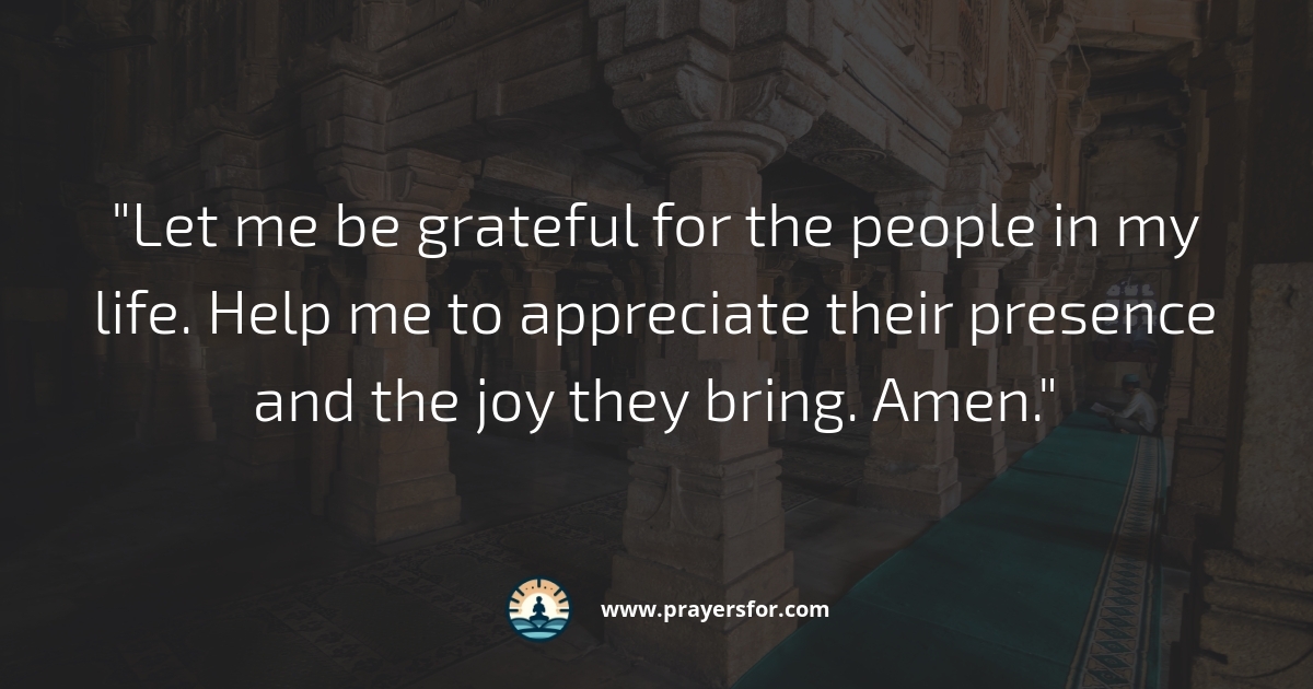 Gratitude for Others Prayer