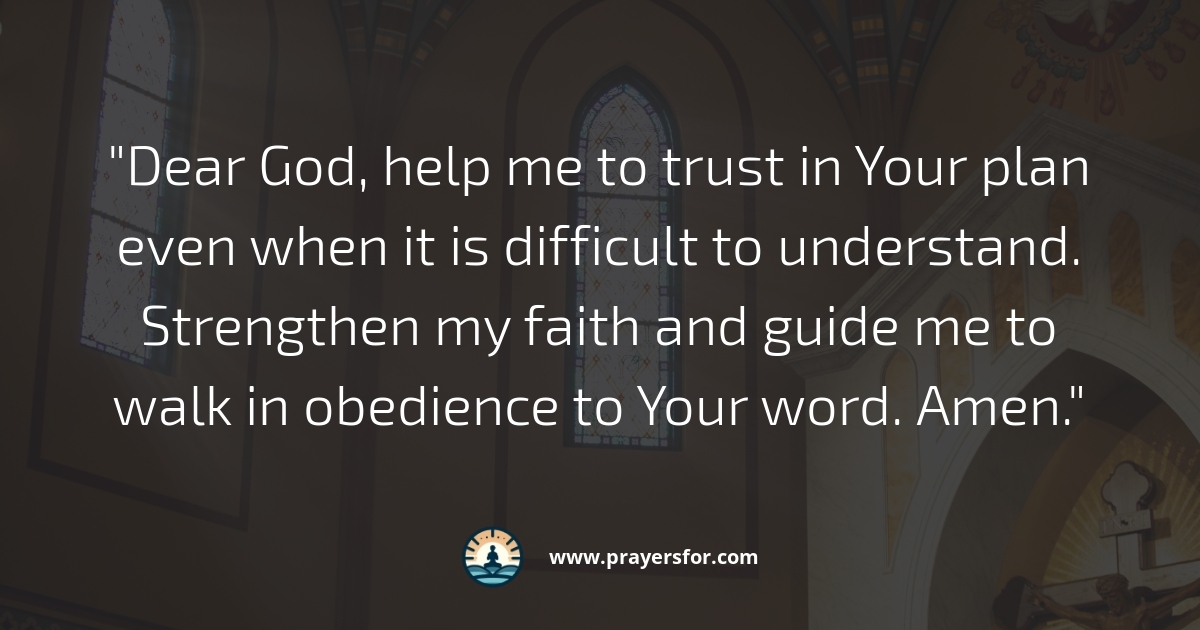 Trust in His Plan Prayer