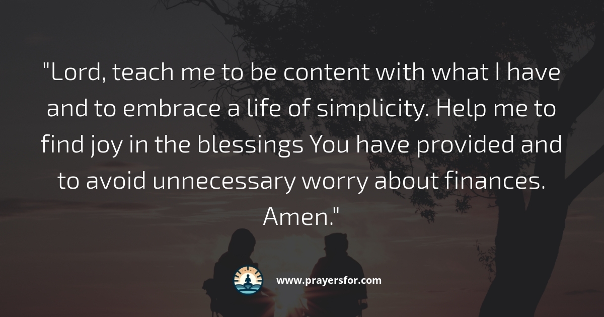 Contentment and Simplicity Prayer
