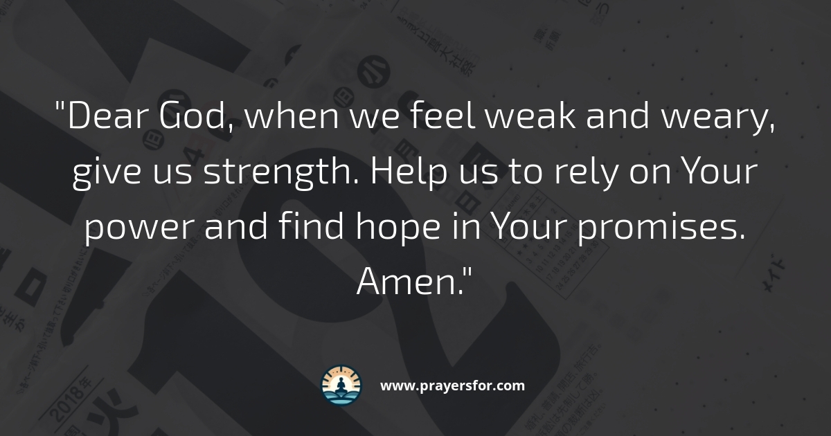 Strength in Weakness Prayer