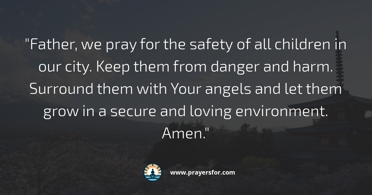 Safety for Children Prayer