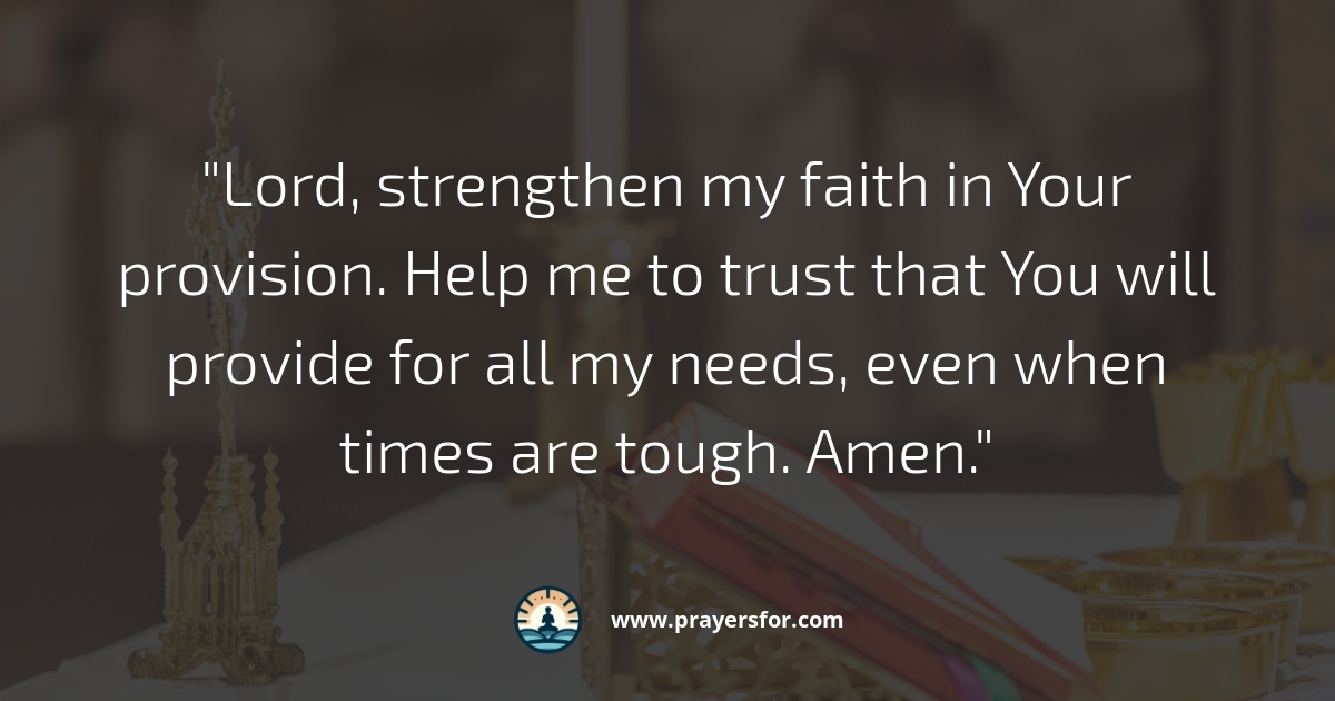 Faith in Provision Prayer
