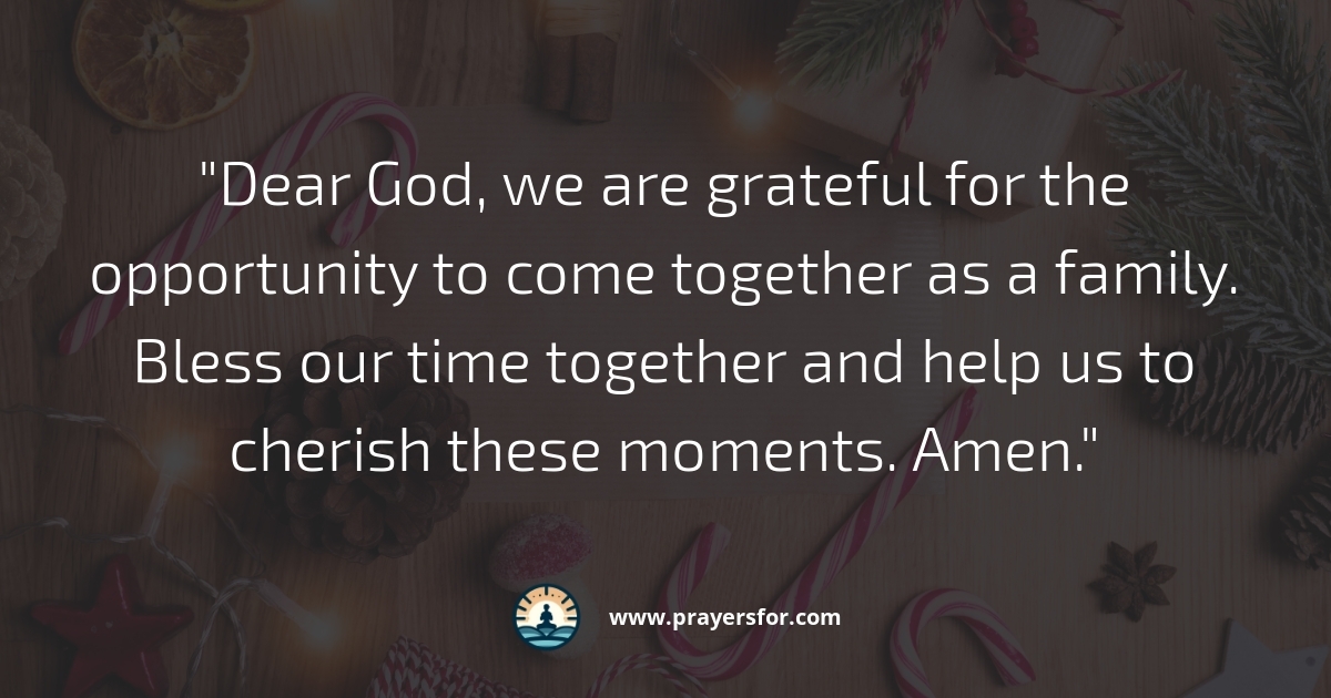 Christmas dinner blessing to keep Jesus at the center