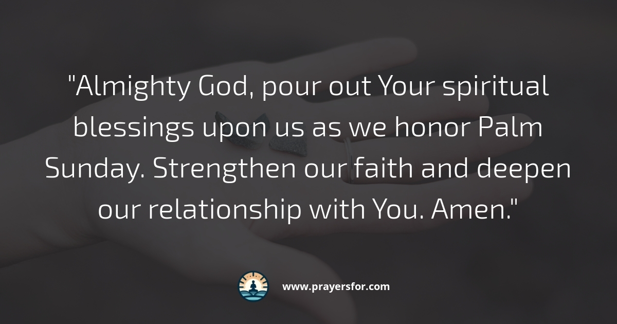 Prayer for peace hope and blessing on Palm Sunday