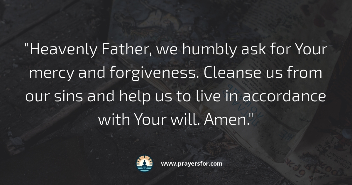 Prayer for confession and mercy on Ash Wednesday