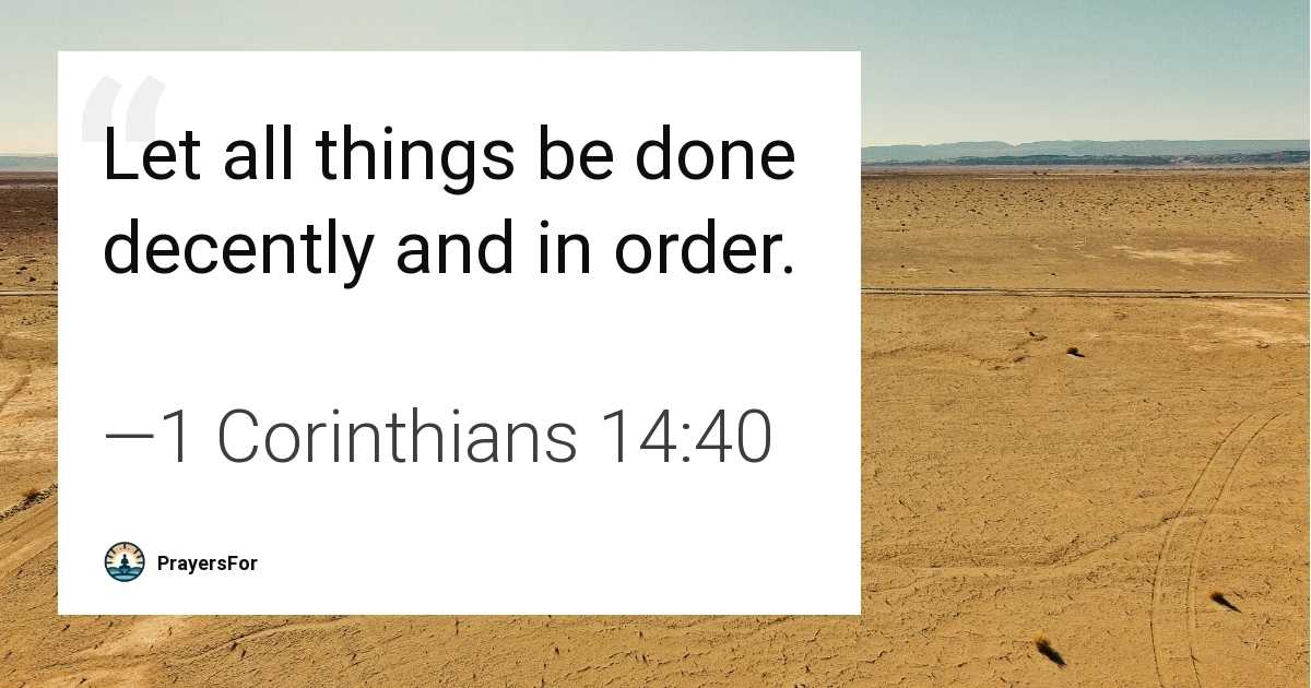 1 Corinthians 14:40
