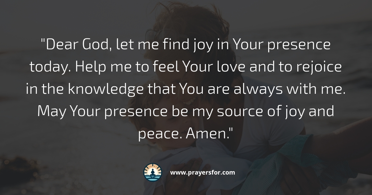 Joy in God's Presence Prayer
