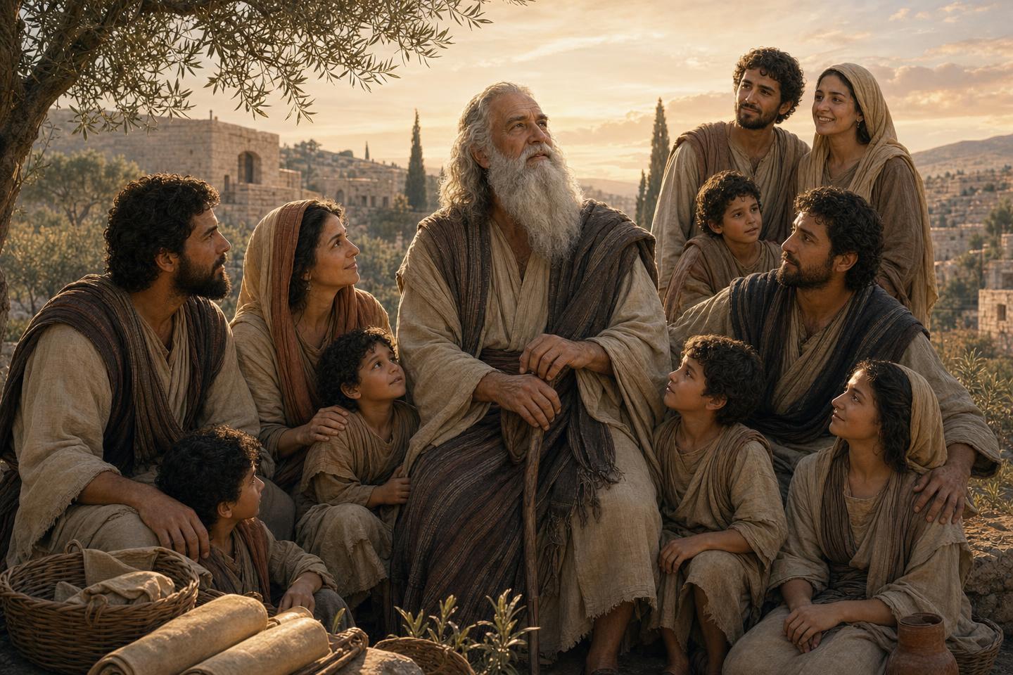 Methuselah pictured as an aged patriarch within the long-lived Genesis family line