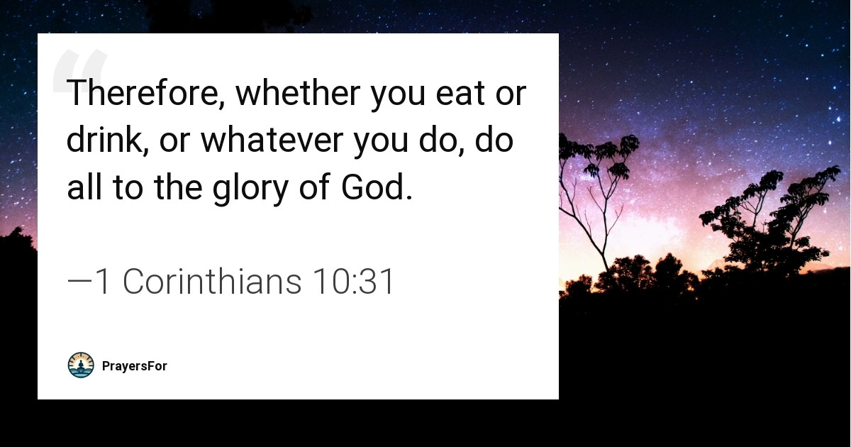1 Corinthians 10:31