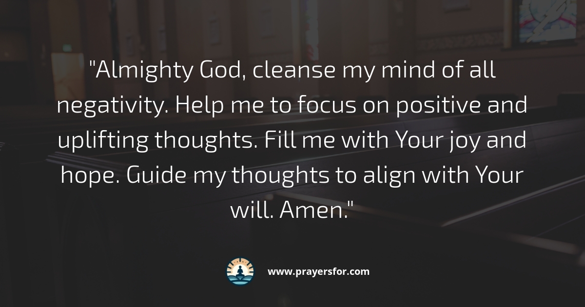 Prayer for cleansing the mind and restoring peace