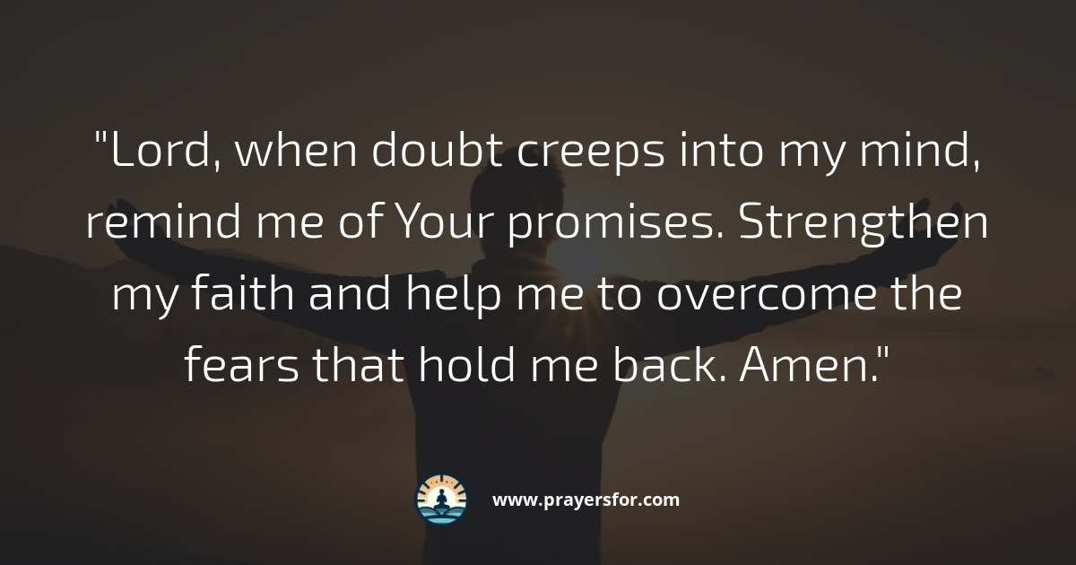 Prayer for freedom from fear and anxious thoughts
