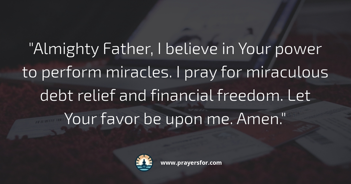 Prayer for paying off debt and moving toward debt freedom