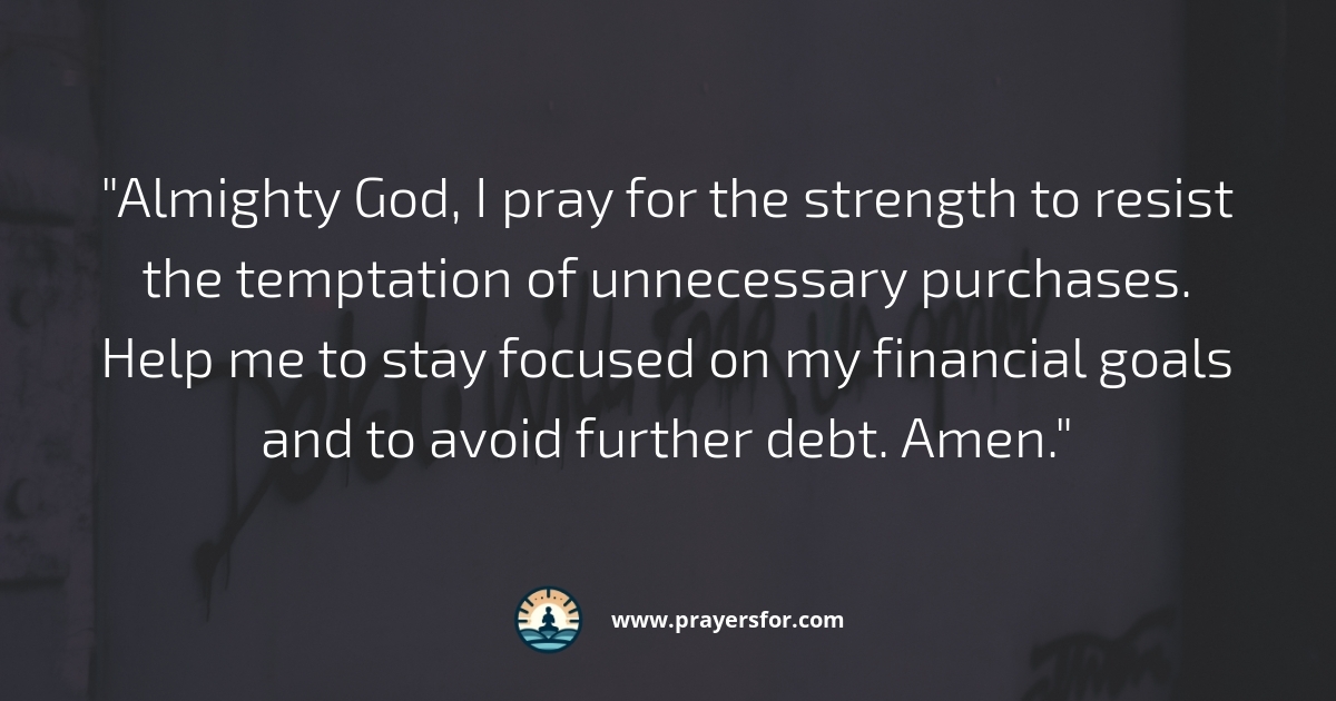 Prayer for peace and freedom from shame under financial pressure