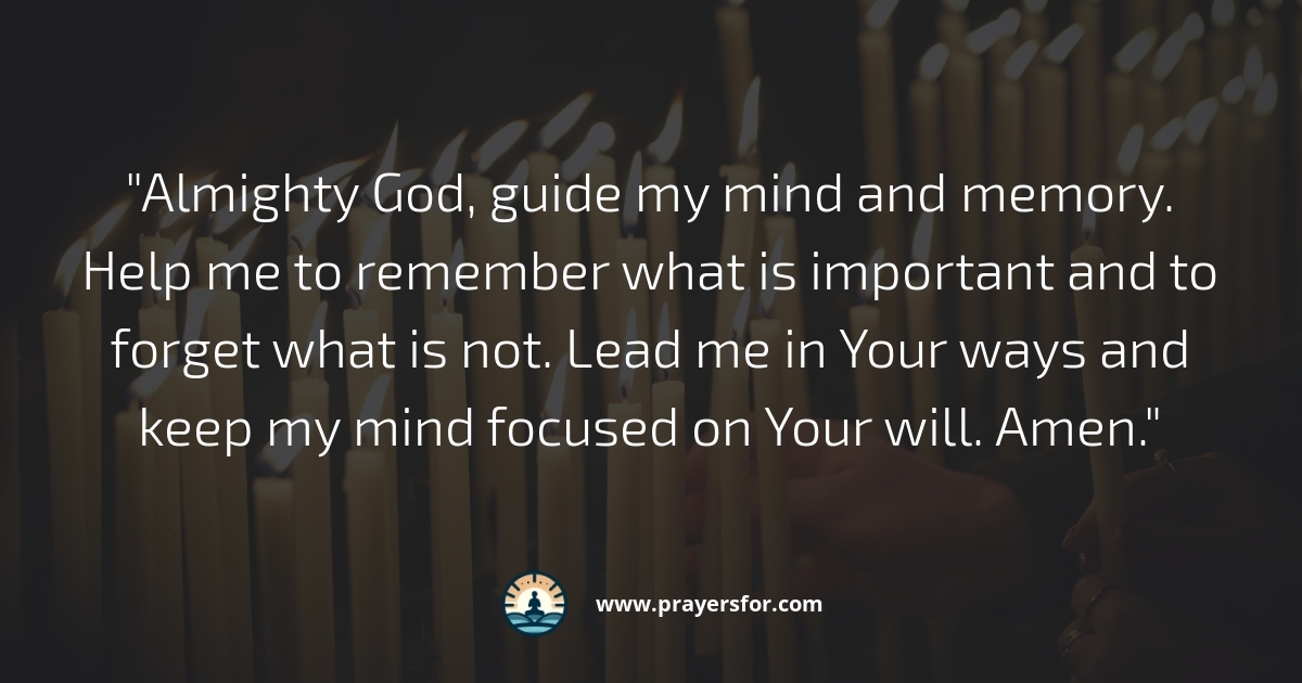 Prayer for memory and concentration before study or work