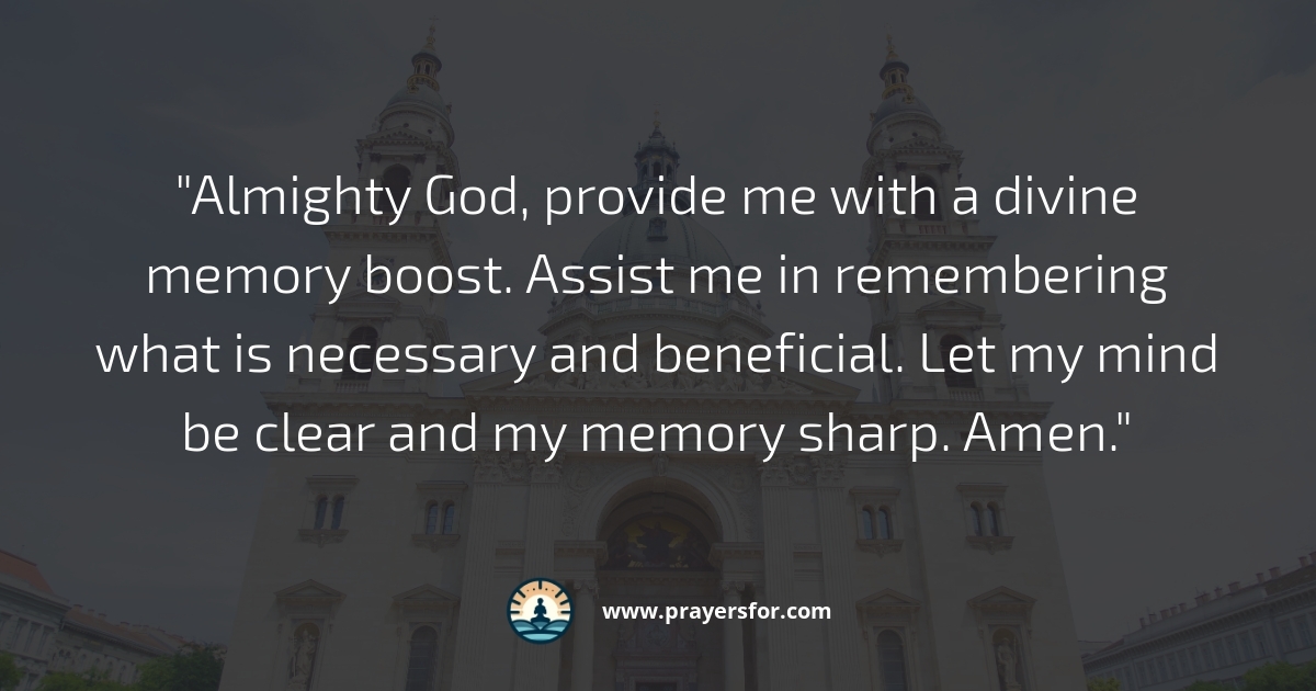 Prayer for a loved one facing memory loss
