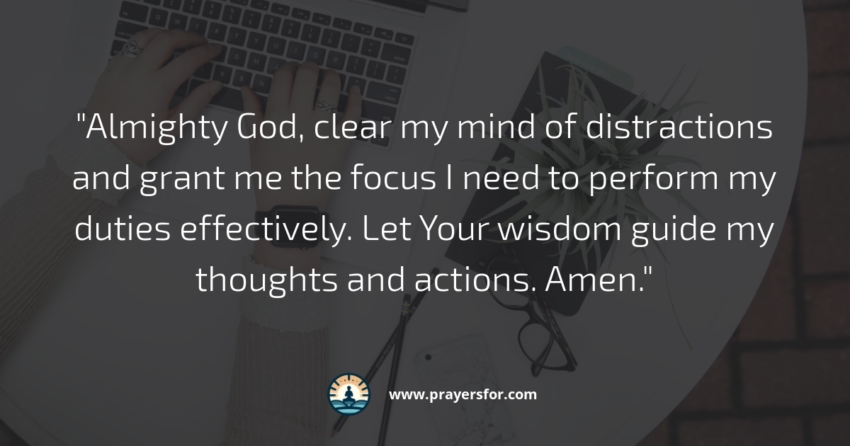Prayer for clarity, peace, and protection from burnout at work