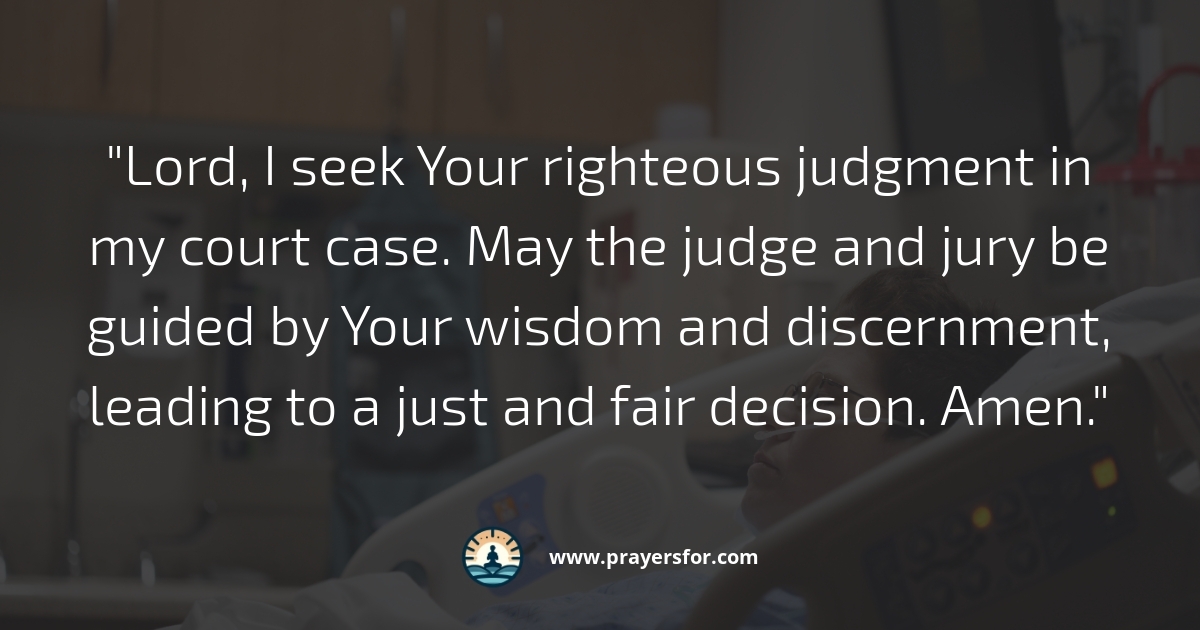 Prayer before a court hearing and for wise legal counsel