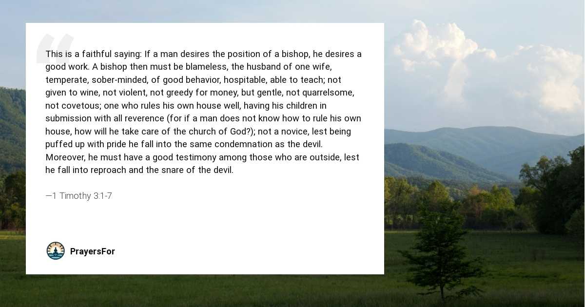 1 Timothy 3:1-7