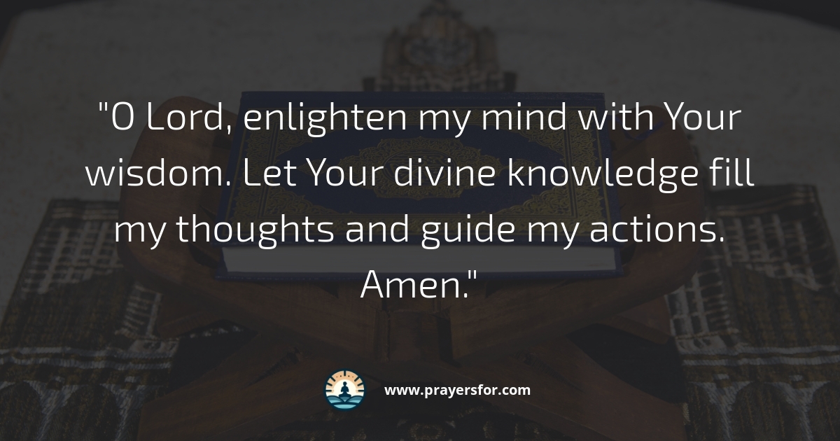 Prayer for a humble and enlightened mind