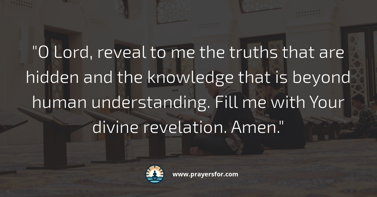 Prayer for knowledge of God and His truth