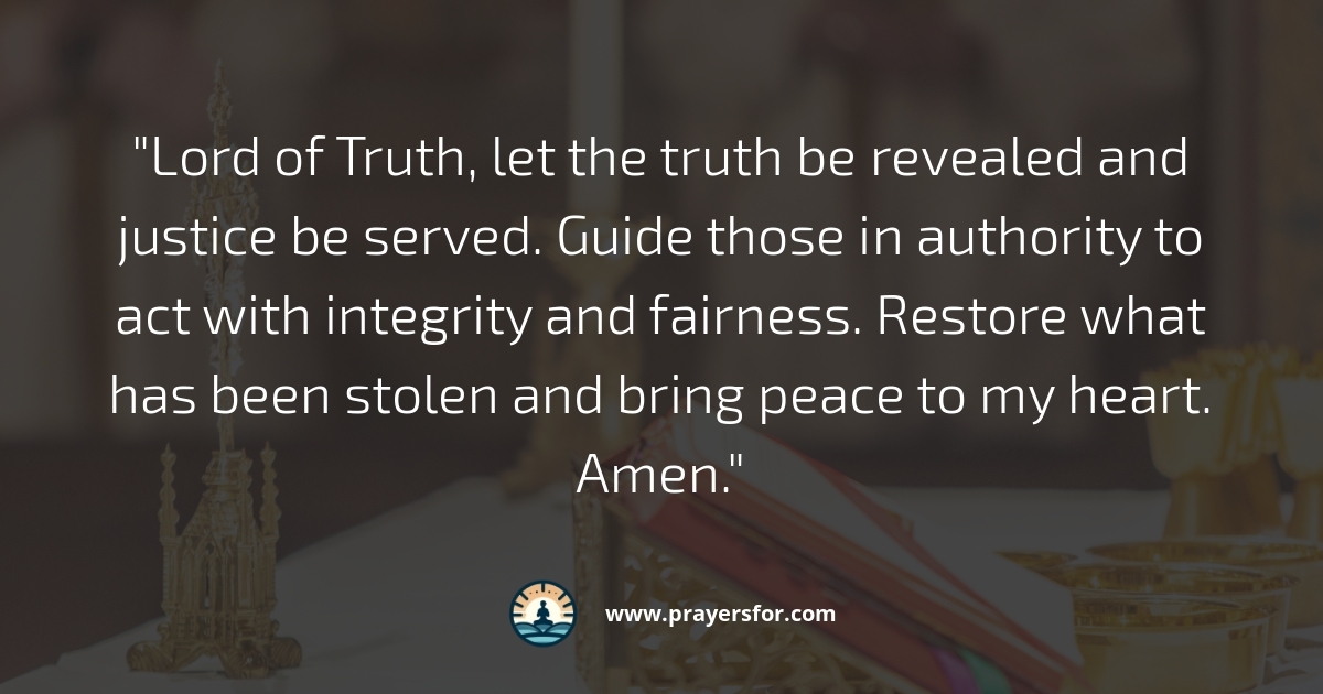 Prayer for wisdom, clarity, and trustworthy help after theft
