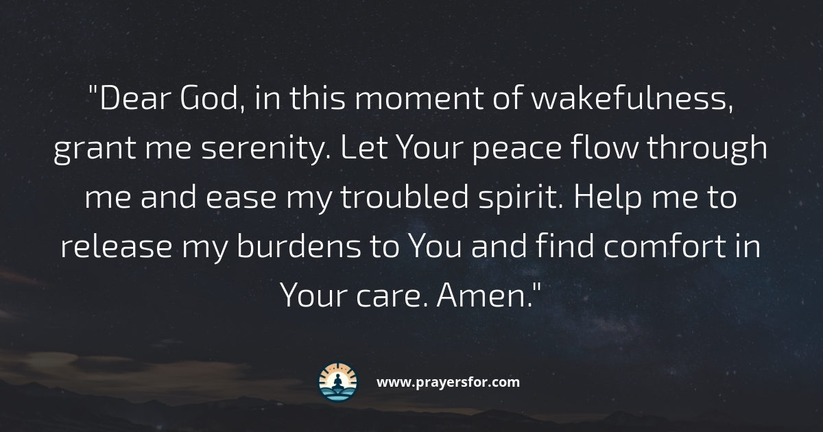 Prayer to calm panic when you wake in the middle of the night