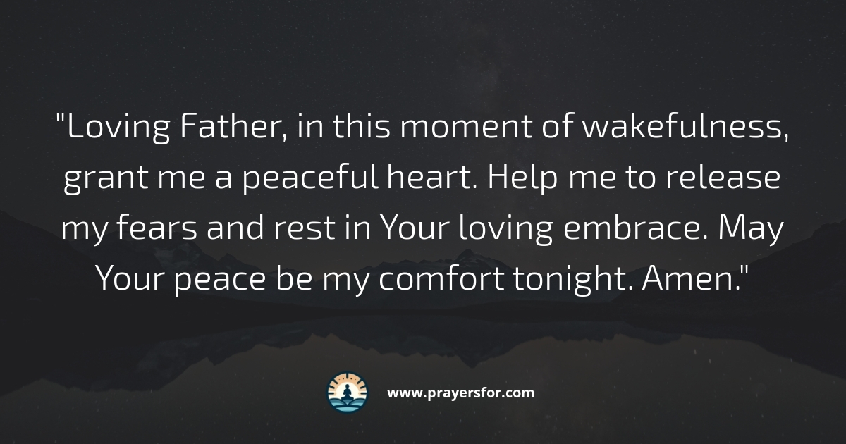 Prayer for anxiety and overthinking in the middle of the night