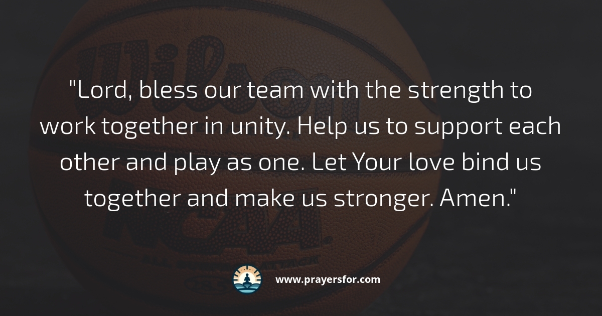 Prayer before tip-off, practice, and game-day readiness for basketball players