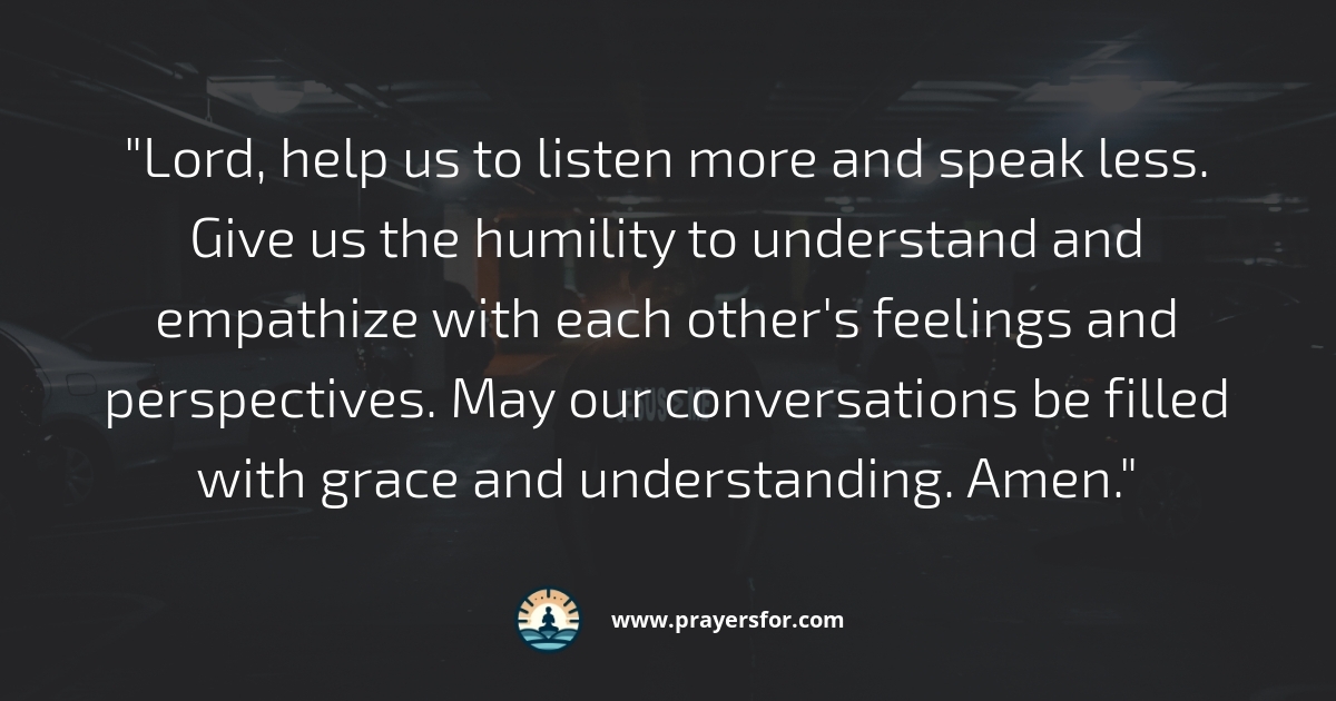 Prayer for humility in relationships and gentle speech
